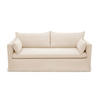 SCHLAFSOFA GERADE Leinen und Baumwolle Creme 206cm - Creme, Textil (206/93/89cm) - Sia Home