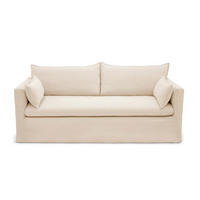 SCHLAFSOFA GERADE Leinen und Baumwolle Creme 206cm - Creme, Textil (206/93/89cm) - Sia Home