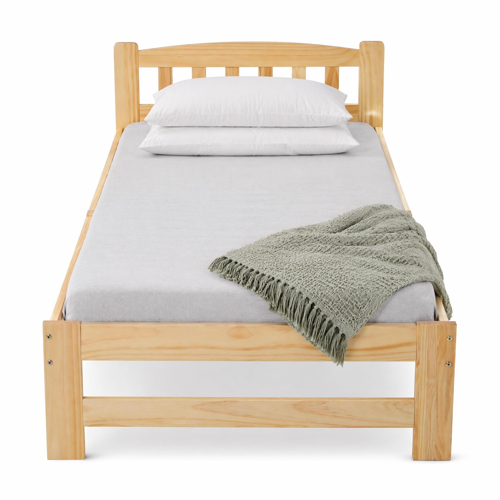 FUTONBETT 90/200 cm in Natur mit Kopfteil und Lattenrost - Naturfarben, Holzwerkstoff (90/200cm) - STILVORA