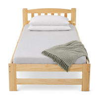 FUTONBETT 90/200 cm in Natur mit Kopfteil und Lattenrost - Naturfarben, Holzwerkstoff (90/200cm) - STILVORA