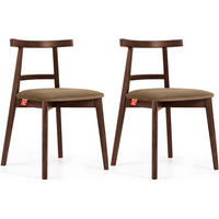 ESSTISCHSTÜHLE LILIO 2 St Vintage, Beige / mittelbraun - Beige/Braun, Holz/Textil (47/76/45cm) - KONSIMO®