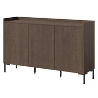 KOMMODE mit Klapptüren Liam 3D 150 Baltic Storm - Walnussfarben/Schwarz, Holzwerkstoff/Metall (150/92/41cm) - mzm24