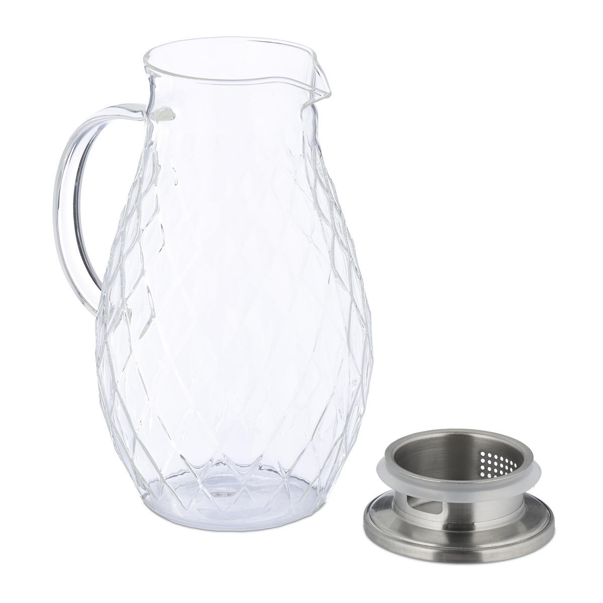 GLASKARAFFE - Transparent, Glas/Metall (2L) - Relaxdays