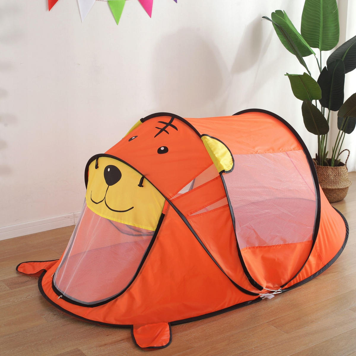 SPIELZELT Strandzelt Kinder Orange - Orange, Kunststoff (100/182cm) - KRUMAD
