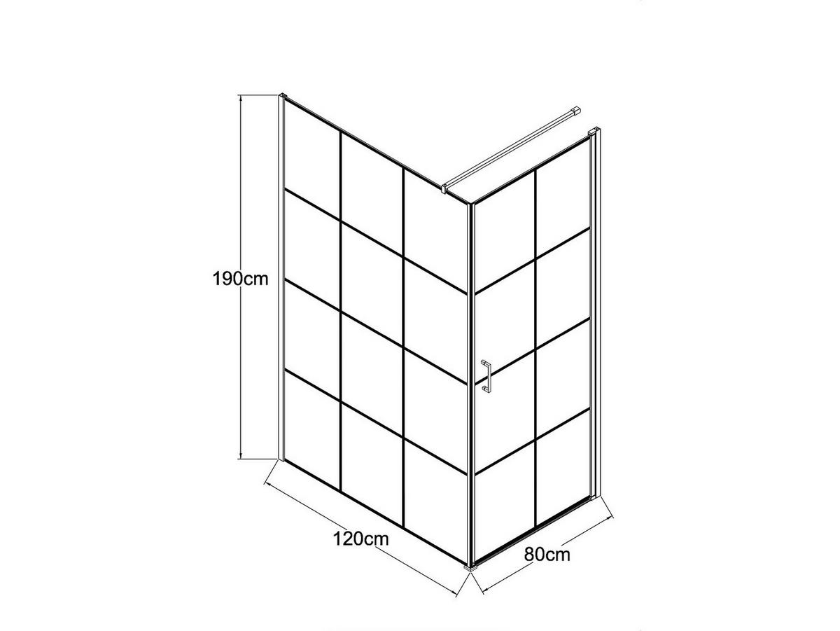 DUSCHWAND - 120cm x 80cm - Aluminium - schwarz - CAPARICA - Schwarz, Metall (120/190cm) - Vente-Unique