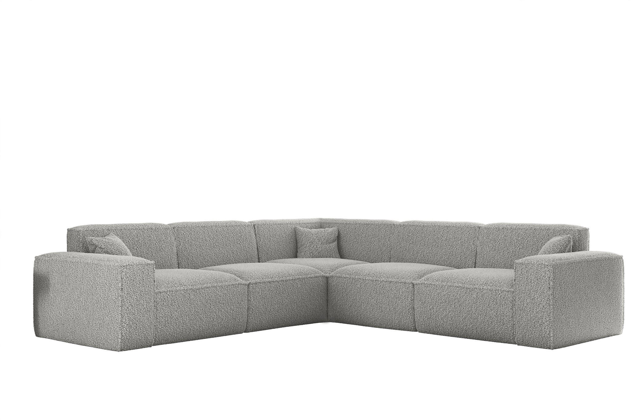 ECKSOFA Celes Premium In Sven - Hellgrau, Holzwerkstoff/Textil (246/246cm) - Fun Möbel
