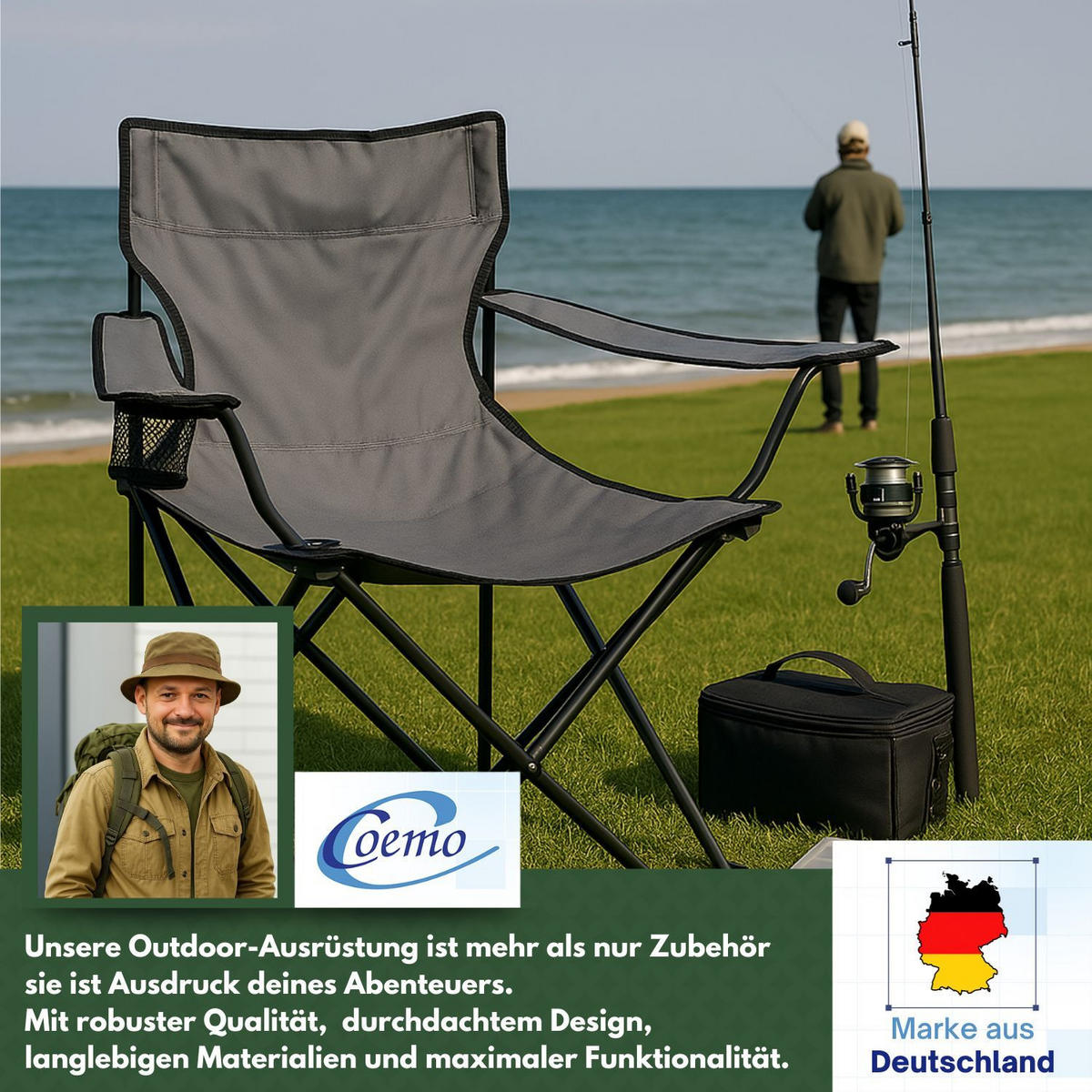 CAMPINGSTUHL FALTBAR in Grau - Grau, Metall (50/80/50cm) - Coemo