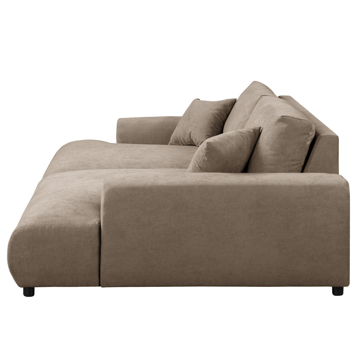 BIGSOFA - Schwarz/Cappuccino, Kunststoff/Textil (237/79/144cm) - home24