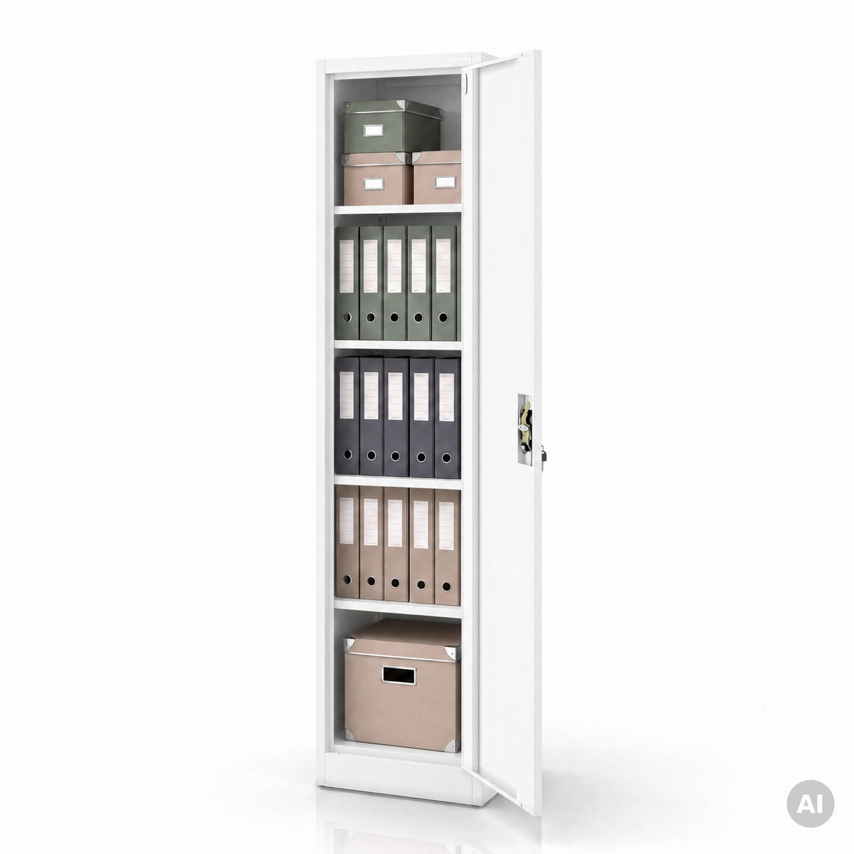 AKTENSCHRANK ALEX - Weiß, Metall (45/185/40cm) - Jan Nowak