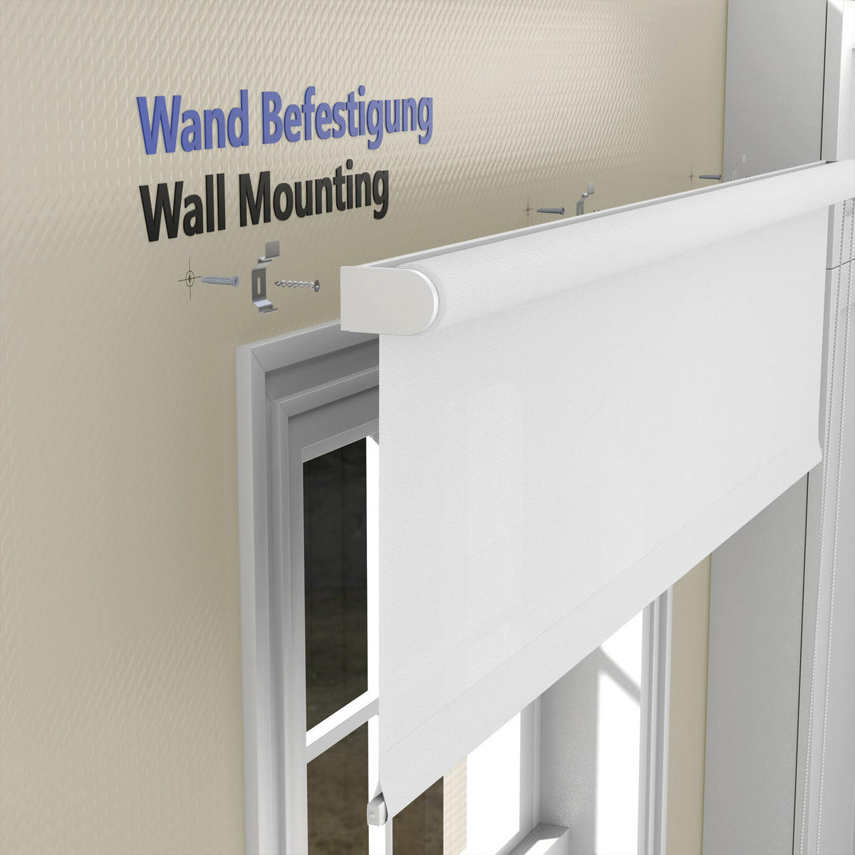 ROLLO blickdicht - Weiß, Textil (80/220cm) - Deco-Raum