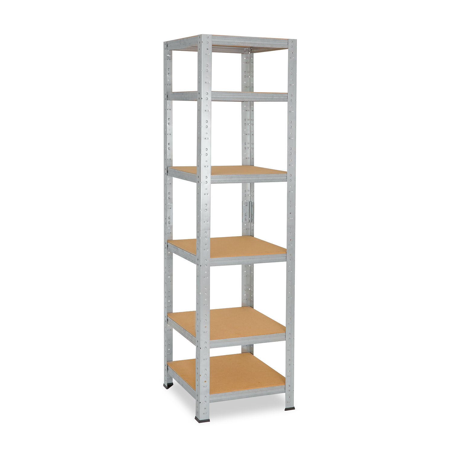 SCHWERLASTREGAL HOME 200x60x60 cm in verzinkt mit 6 Böden und 145 kg Traglast pro Boden - Silberfarben, Metall (60/200/60cm) - shelfplaza