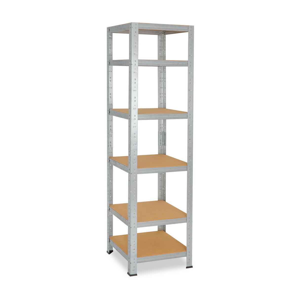 SCHWERLASTREGAL HOME 180x40x40 cm in verzinkt mit 6 Böden und 145 kg Traglast pro Boden - Silberfarben, Metall (40/180/40cm) - shelfplaza