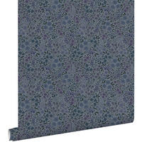 TAPETE Blumen 50 x 900 cm - Blau, Papier (50/0.1cm) - ESTAhome