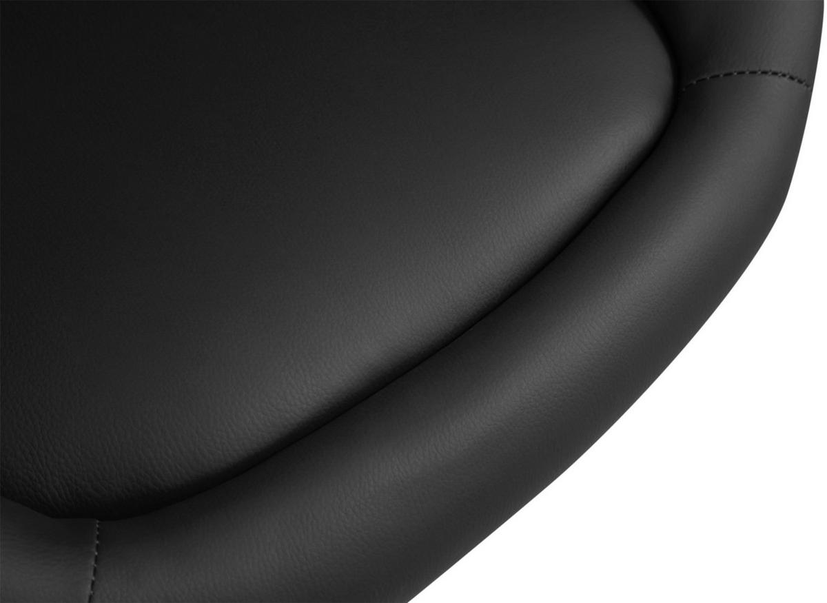 BARHOCKER Lederlook schwarz - Schwarz, Textil (55/86/51cm) - CLP
