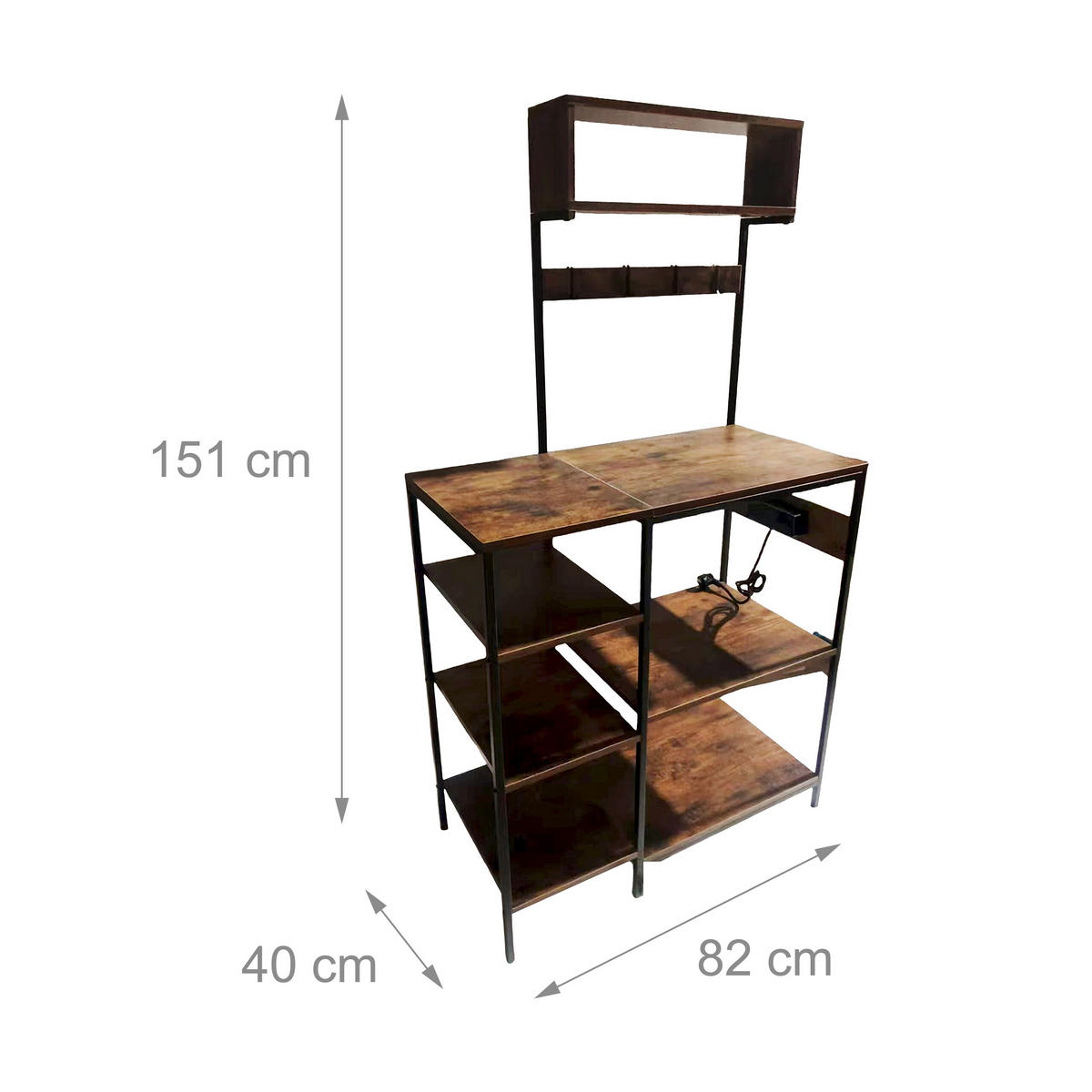 KUCHYNSKÁ pol. - viacfarebná, kov/kompozitné drevo (40/151/82cm) - Relaxdays