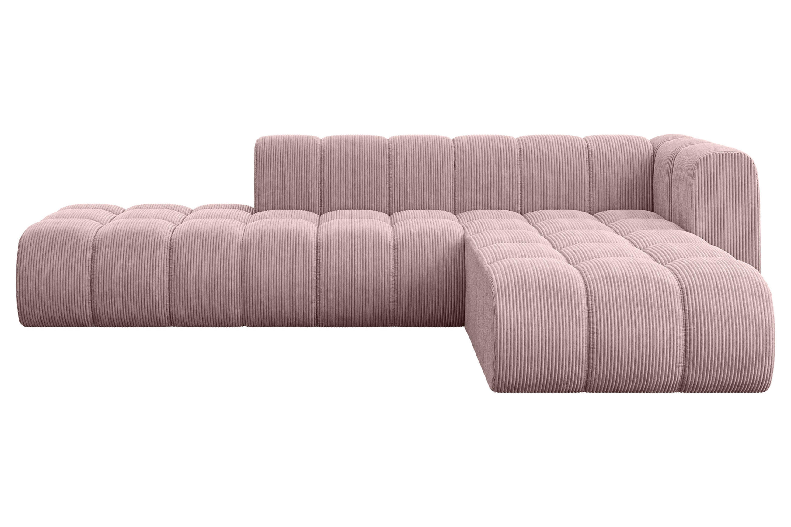 ECKSOFA modulares Sofa Zuvon-L1 - 296x177x70 cm Rosa - Rosa, Holzwerkstoff/Textil (296/177cm) - ALTDECOR