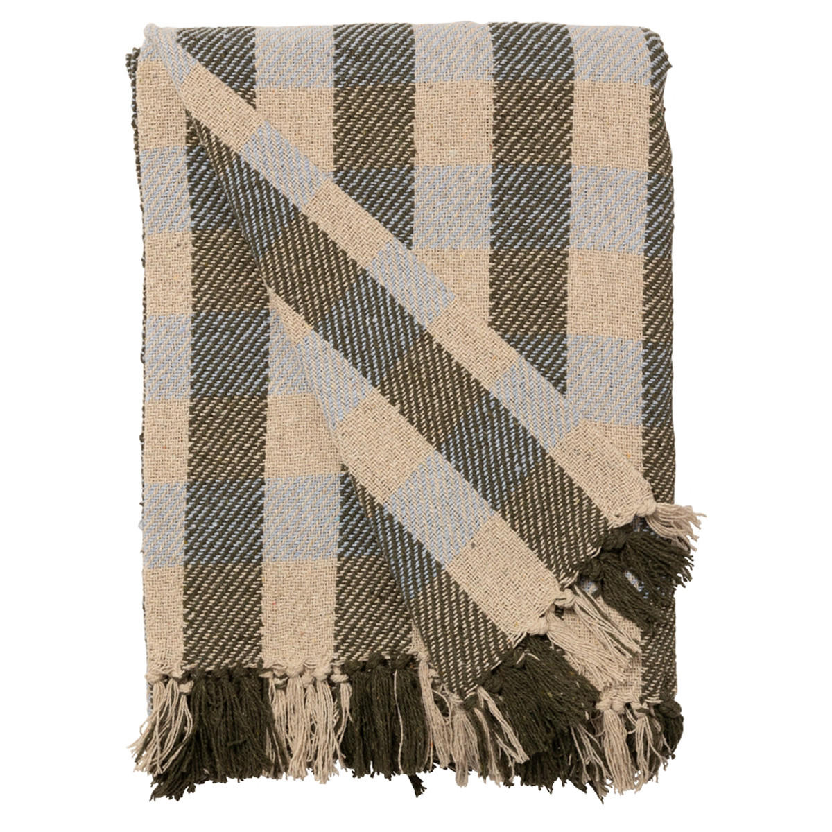 DECKE Würfel 130x180 cm, 100% Baumwolle, Kiefer-Blau - Kieferfarben, Textil (130/180cm) - Au Maison