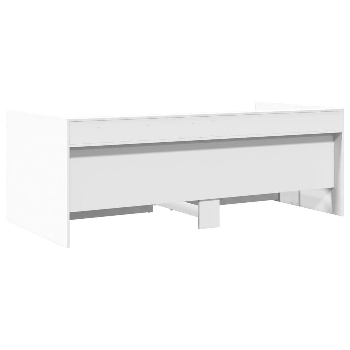 TAGESBETT Mit Schubladen Ohne Matratze Weiss 90/200 Cm - Hellgrau, Holzwerkstoff (90/200cm) - vidaXL