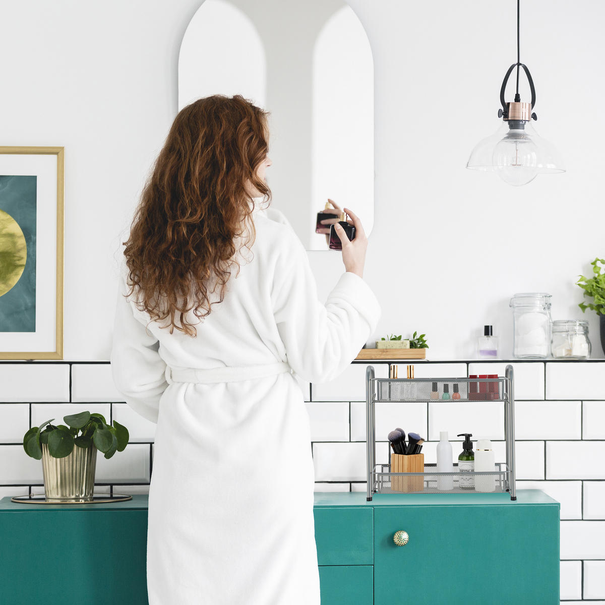 GEWÜRZREGAL - Silberfarben, Kunststoff/Metall (44/40/17.5cm) - Relaxdays