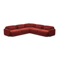 ECKSOFA Valencia L Form Samtstoff Rot - Rot, Textil (229/229cm) - Sofa Dreams