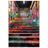 POSTER Treppe - Graffiti - Farben - Kunst 20x30 cm - Multicolor, Papier (20/30/0.1cm) - MuchoWow