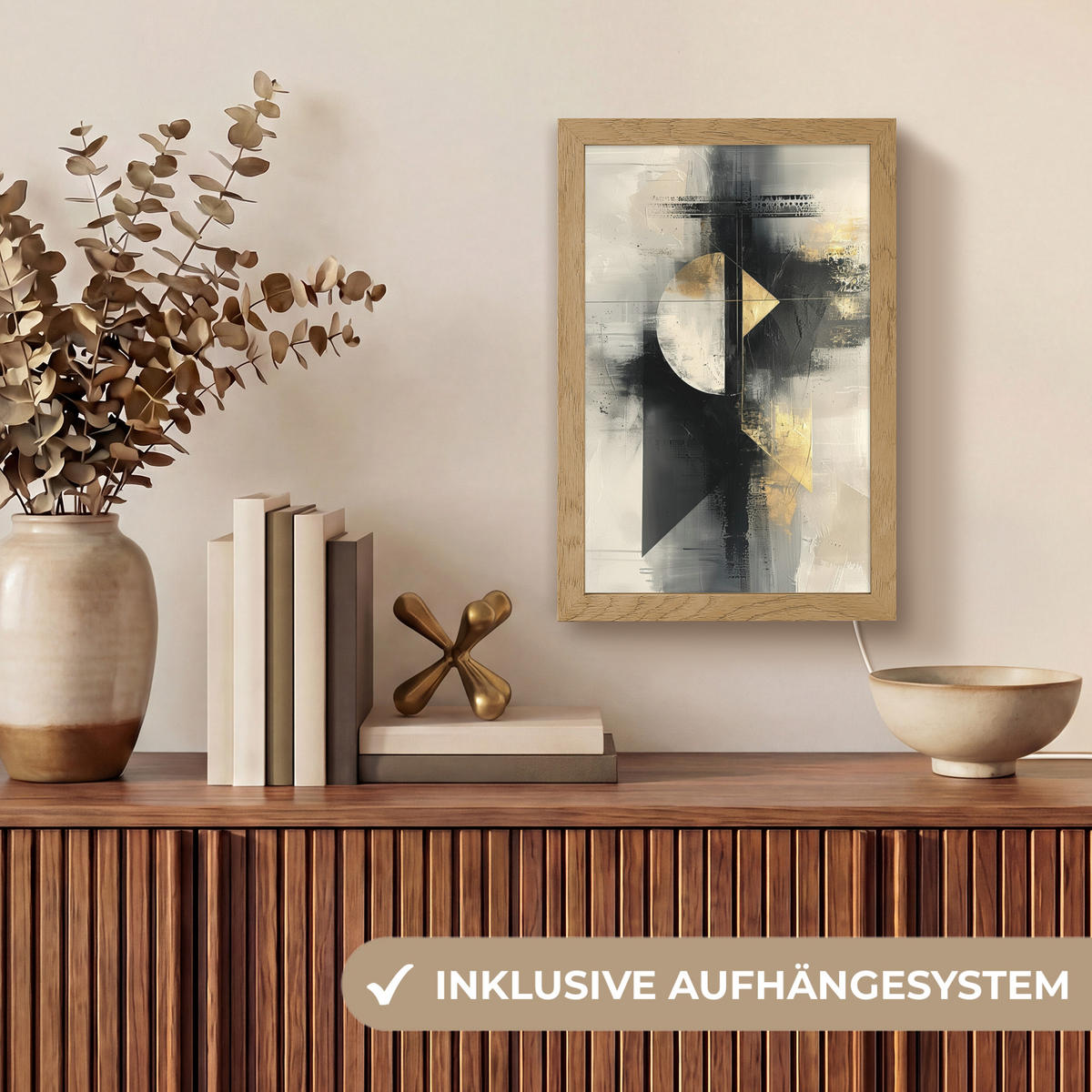 STOLNÍ LAMPA Abstraktní - černá - barva - moderní 20x30 cm - barva břízy, kompozitní dřevo (8/20/30cm) - OnlyWow
