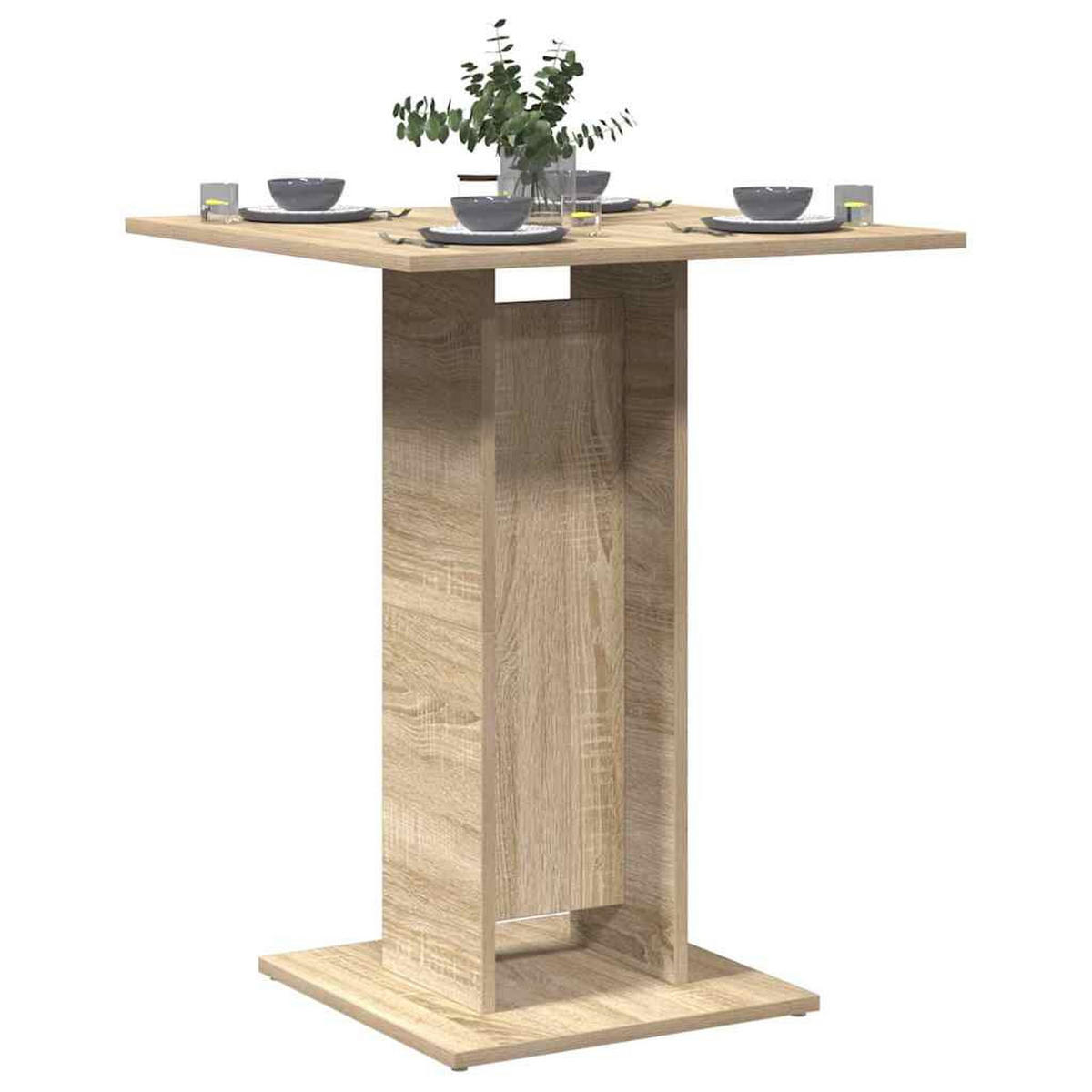 BISTROTISCH Sonoma-Eiche 60x60x75 cm Holzwerkstoff - Hellbraun, Holzwerkstoff (60/60/75cm) - furnicato