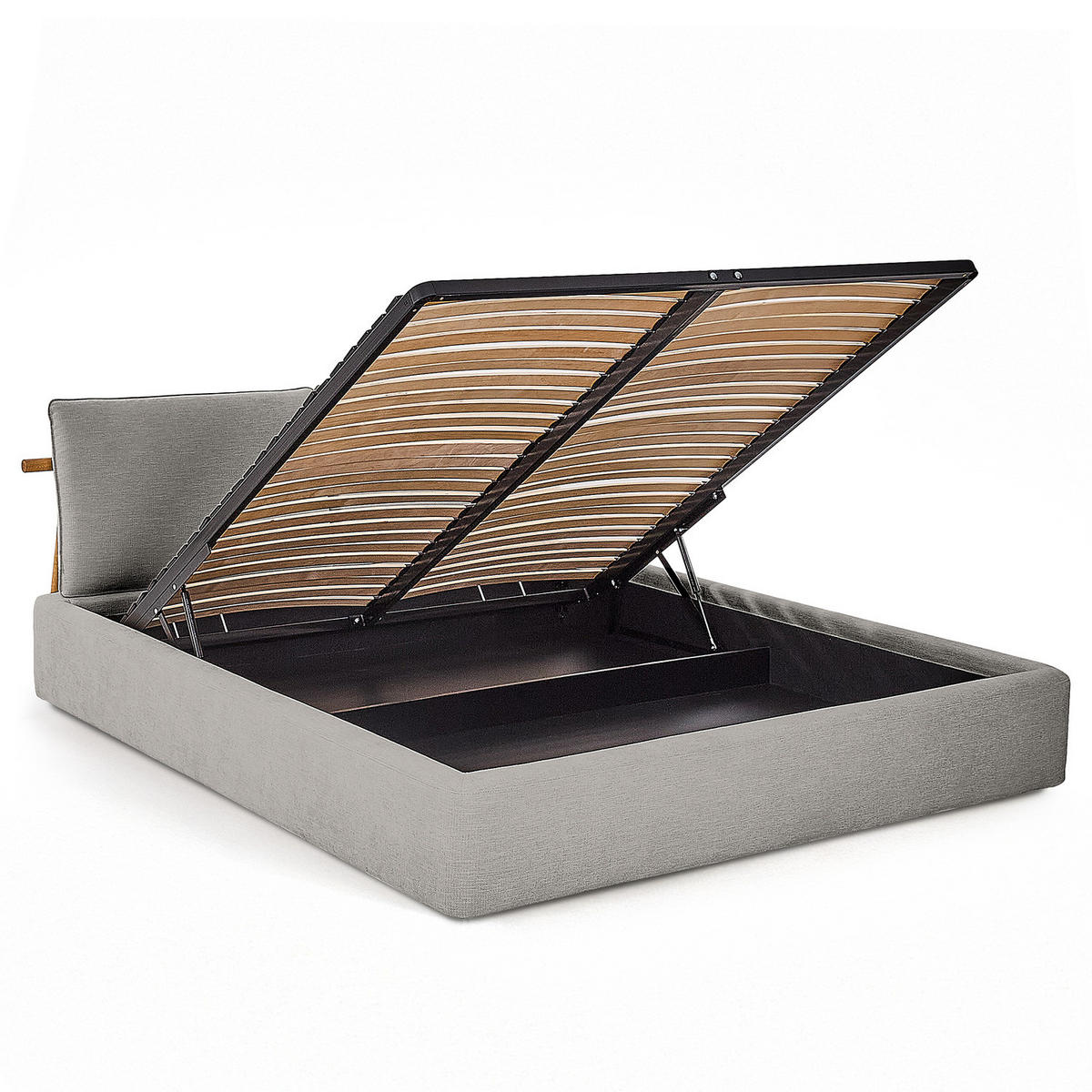 POLSTERBETT - Hellgrau, Textil (160/200cm) - home24