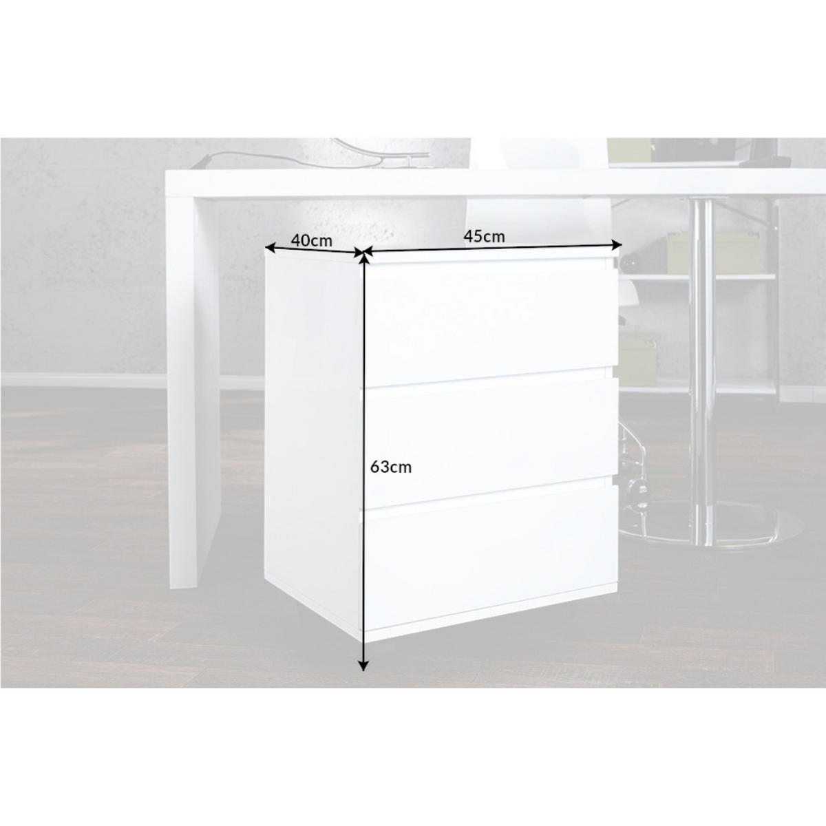 ROLLCONTAINER BIG DEAL Weiß 45 cm - Weiß, Holz (45/63/40cm) - riess-ambiente