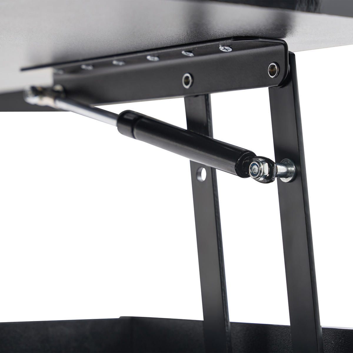 COUCHTISCH 100x50x55 cm Schwarz LED Lift Stauraum Hochglanz - Schwarz, Holzwerkstoff (100/50/70.5cm)