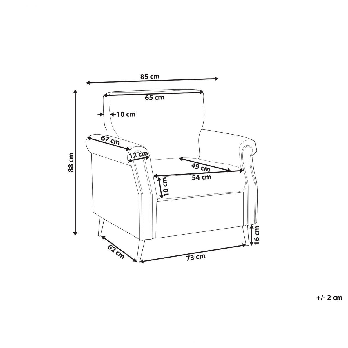 SESSEL Polsterbezug Weiß Vietas - Weiß, Textil/Metall (85/88/67cm) - Beliani