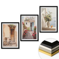 WANDBILDER 3er-Set - 40x60 cm Schwarzer Rahmen - Charmante Küstenstraßen - Schwarz, Kunststoff (40/60cm) - ArtPrintCave