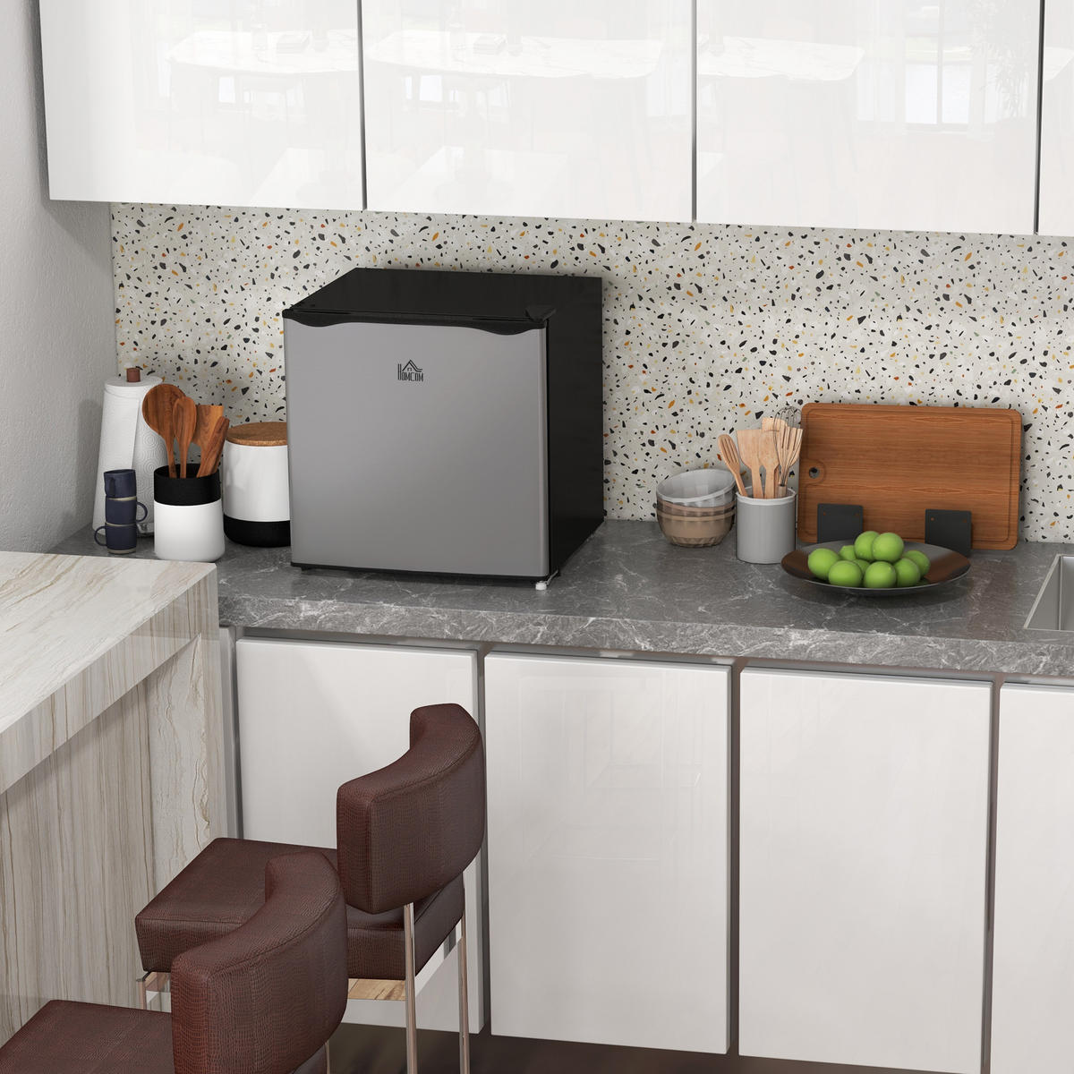 MINIKÜHLSCHRANK 35L Gefrierbox, -24~-14℃, 5-stufige Temperaturregelung - Silberfarben, Metall (44.2/48.8/47cm)