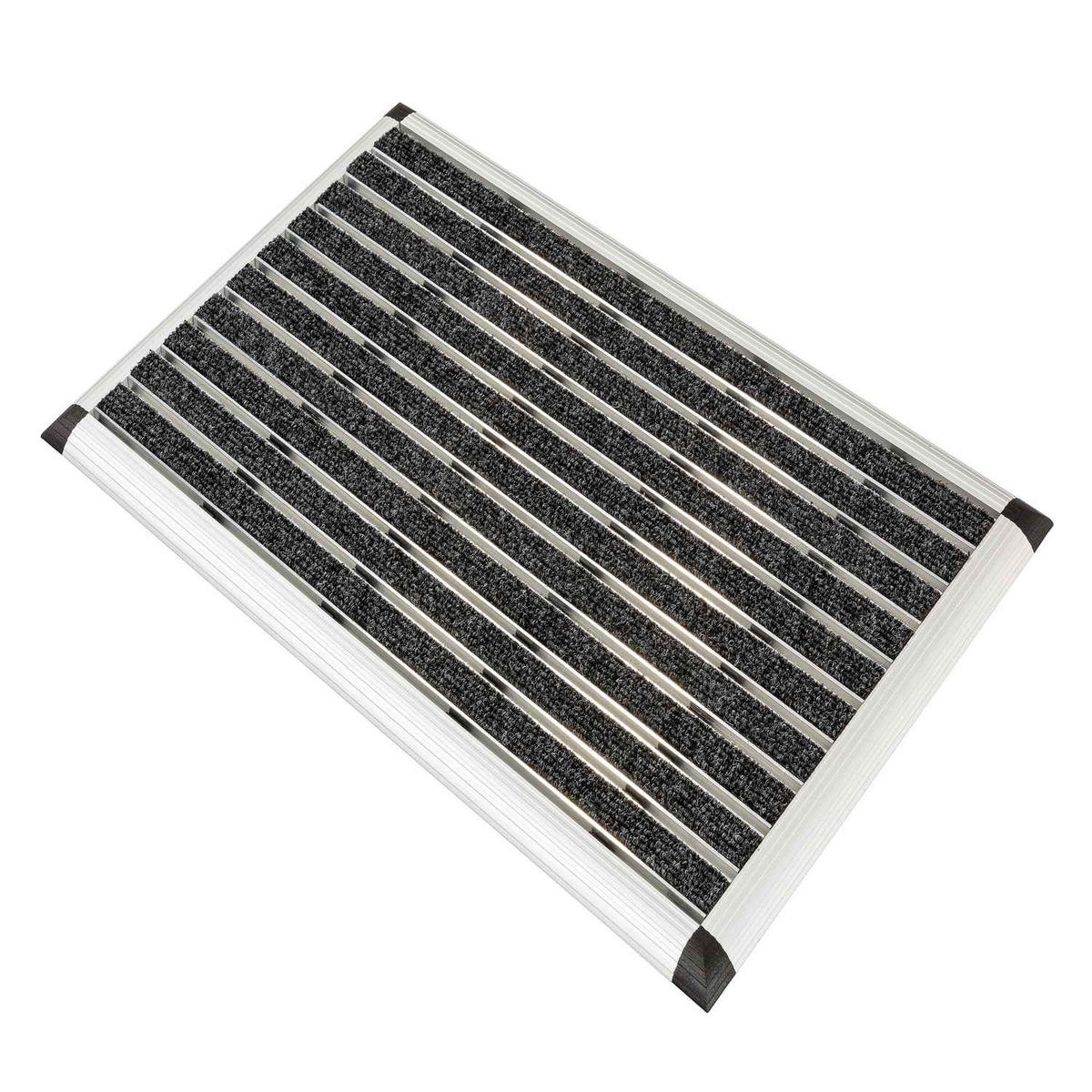 GUMMI-FUSSMATTE MIT ALU KANTE EXCELLENCE MAT - Anthrazit, Metall (45/75cm) - Astra