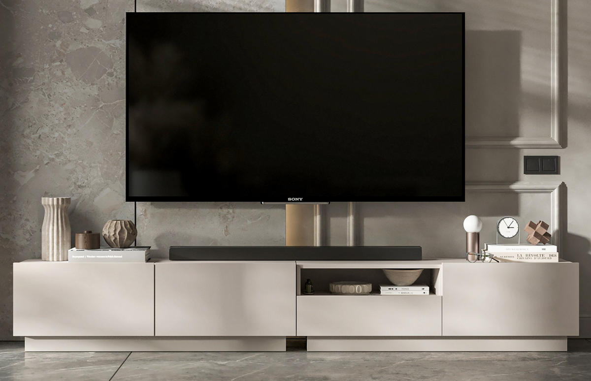 TV-LOWBOARD 2-er Set Enjoy Kaschmir Matt Loft Schublade 120 cm - Kaschmir, Holzwerkstoff (240/37/35cm) - Meble Lindner