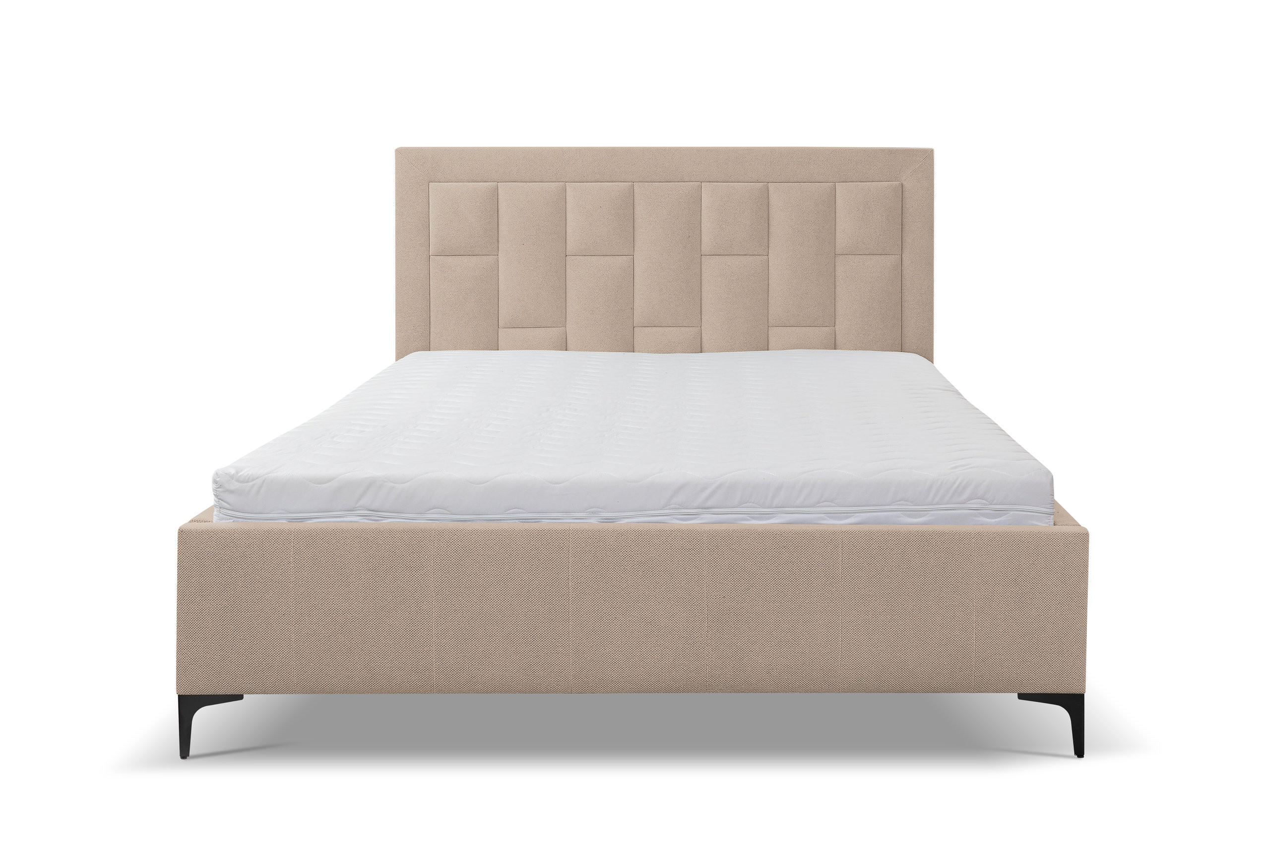 POLSTERBETT VENEZIA mit Kopfteil, 160 x200 cm, Doppelbett mit Bettkasten und Lattenrost aus Strukturstoff, Velourstoff, Frabe: Cappuccino - Cappuccino, Holz/Kunststoff (160/200cm) - VENASI MÖBEL