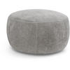 HOCKER Nano mit runder Form, 80x80 cm, Hellgrau - Hellgrau, Textil (80/48/80cm) - Beautysofa