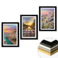 WANDBILDER 3er-Set - 20x30 cm Schwarzer Rahmen - Sonnenuntergang am Meer - Schwarz, Kunststoff (20/30cm) - ArtPrintCave