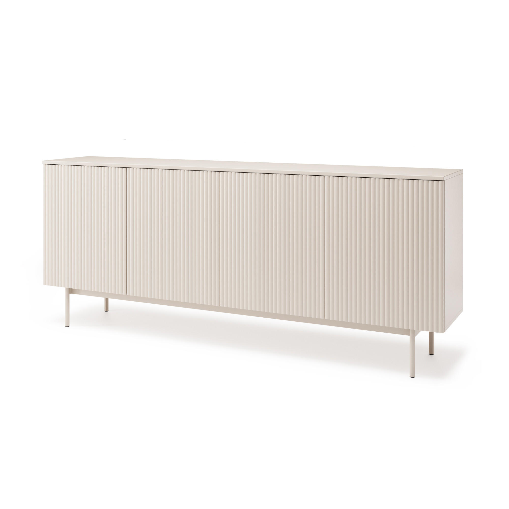 Beautysofa KOMODA Soft se 4 dvířky a drážkovanými čely, kašmír