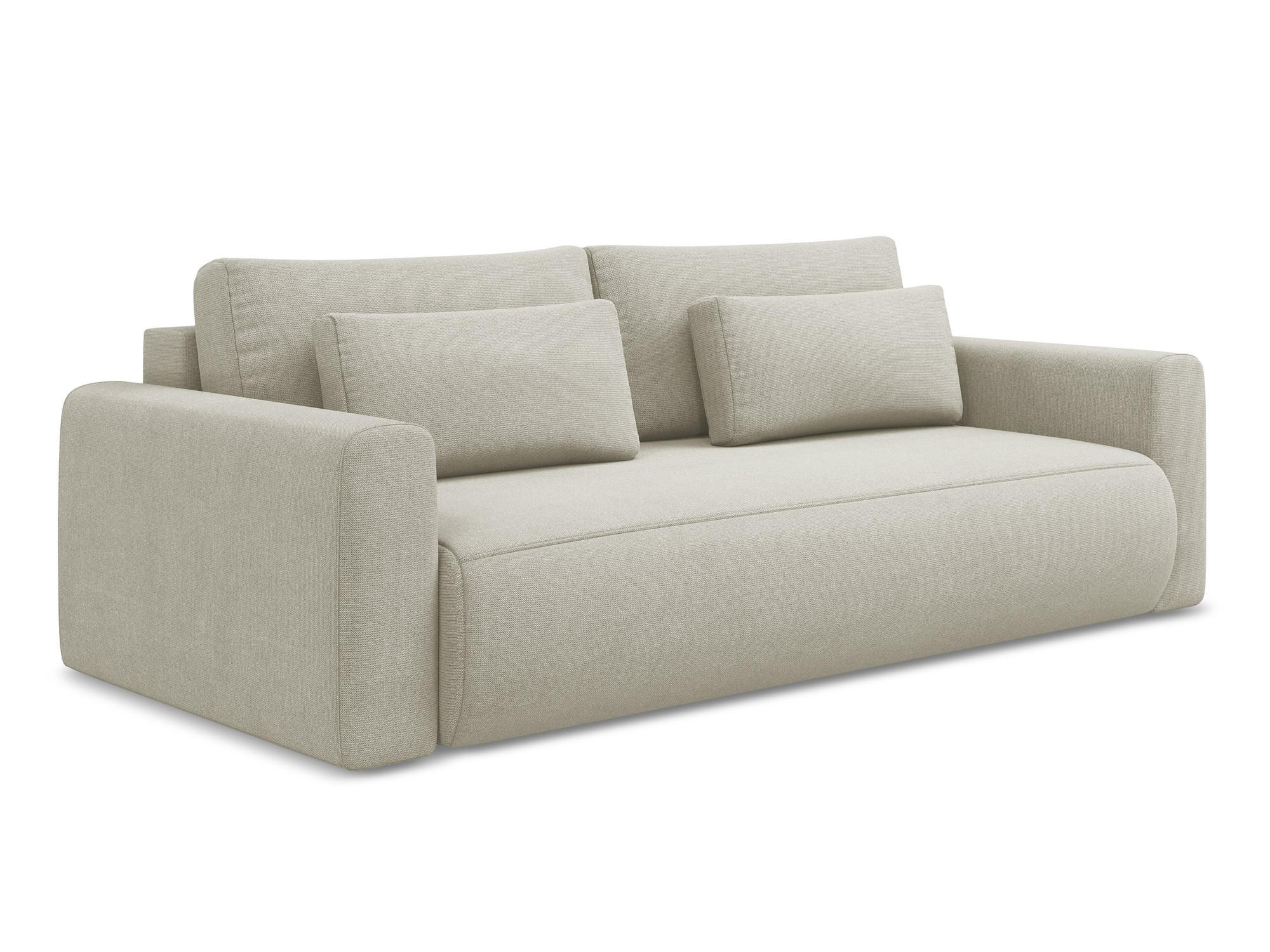 3-SITZER SOFA mit Schlaffunktion Strukturstoff Stoff Beige - Beige/Creme, Kunststoff/Textil (238/82/105cm) - Makamii