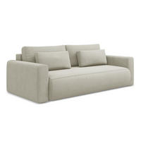 3-SITZER SOFA mit Schlaffunktion Strukturstoff Stoff Beige - Beige/Creme, Kunststoff/Textil (238/82/105cm) - Makamii