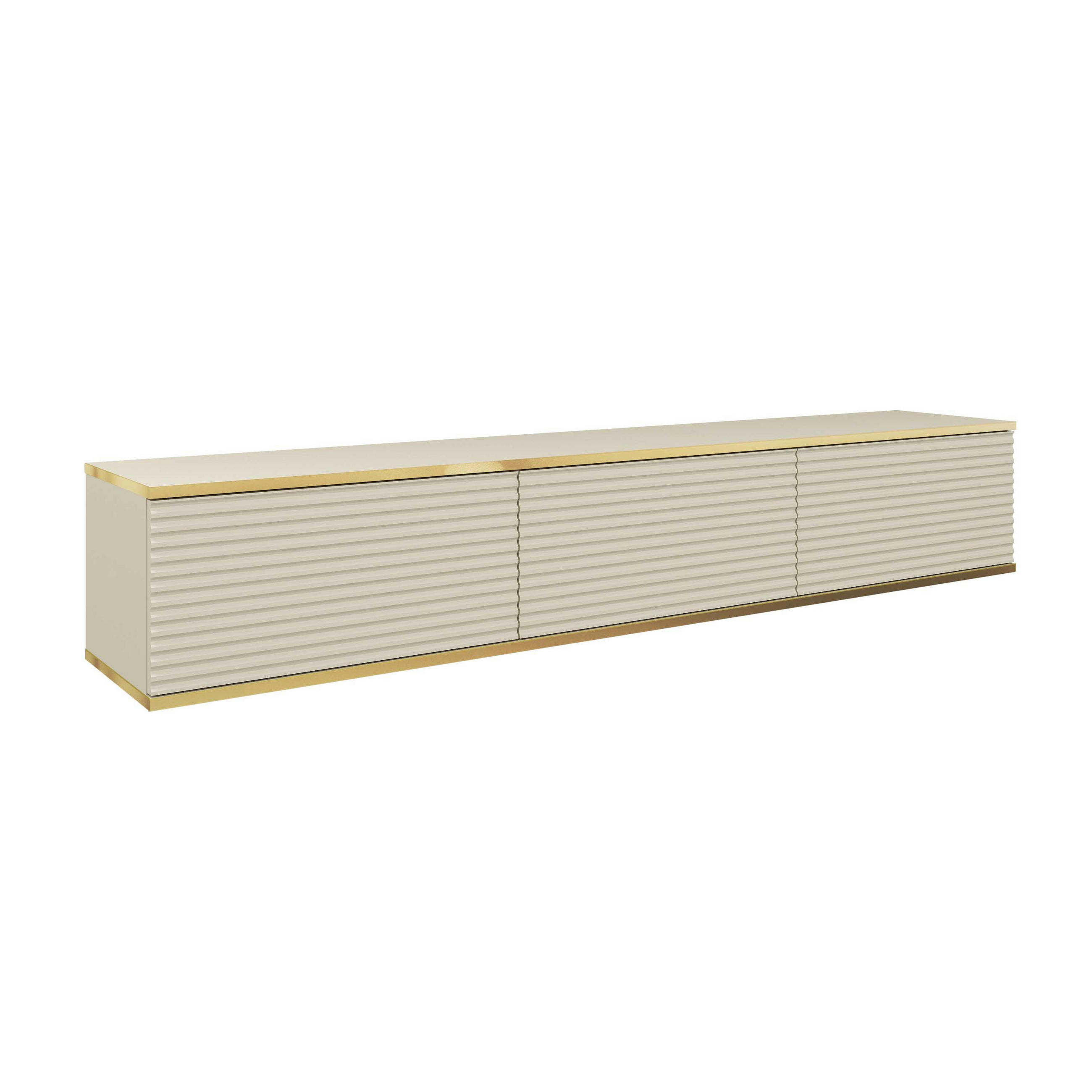 HÄNGEBOARD Banff RTV175 MDF – Matt Beige, Artisan-Eiche - Beige, Glas/Holzwerkstoff (175/30/32cm) - Komodee