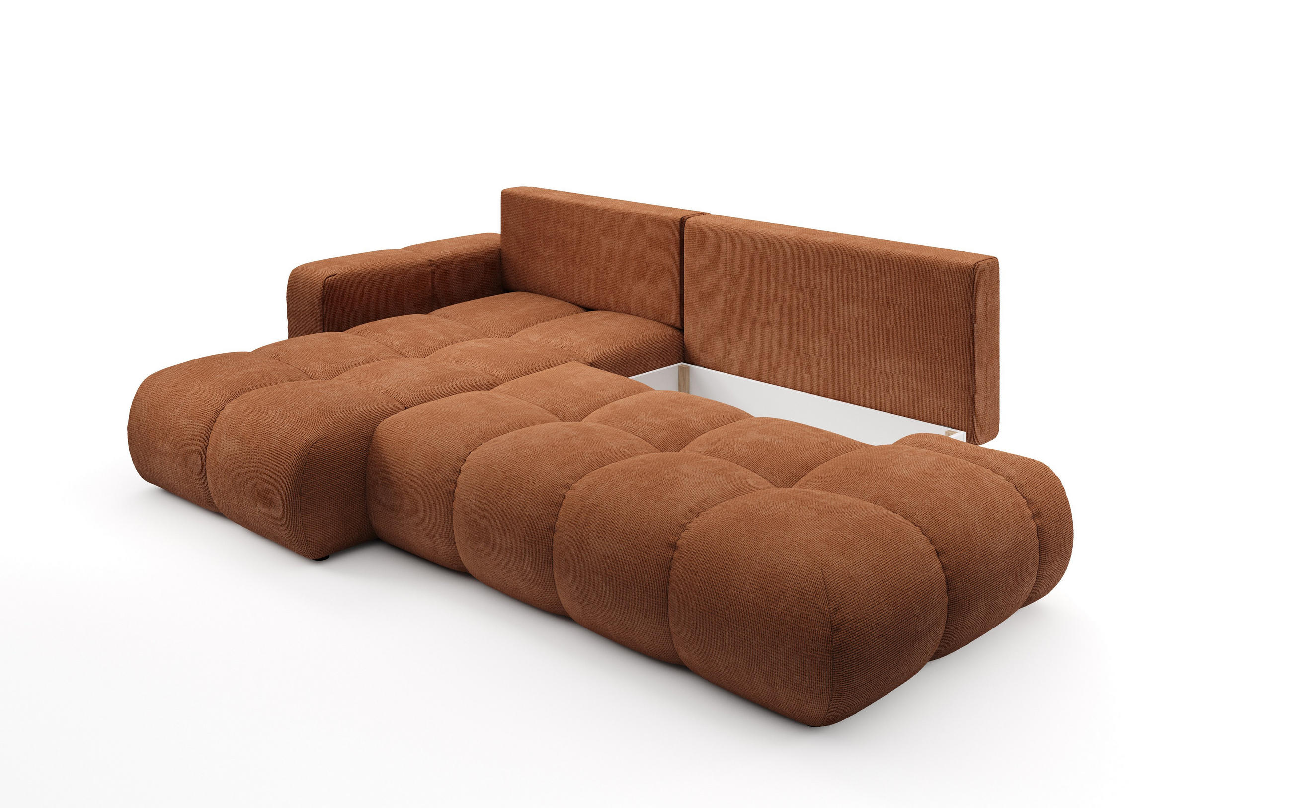Thumbnail - Masseno Ecksofa, Orange, Holz, 5-Sitzer, L-Form,L-Form, 266.5x266.5 cm, Wohnzimmer, Sofas & Couches, Wohnlandschaften, E...