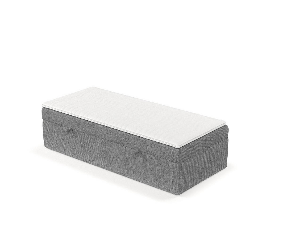 BOXBETT Lennon Grau 80/200 cm im Webstoff - Schwarz/Grau, Holz/Holzwerkstoff (80/200cm) - Maison de Reve