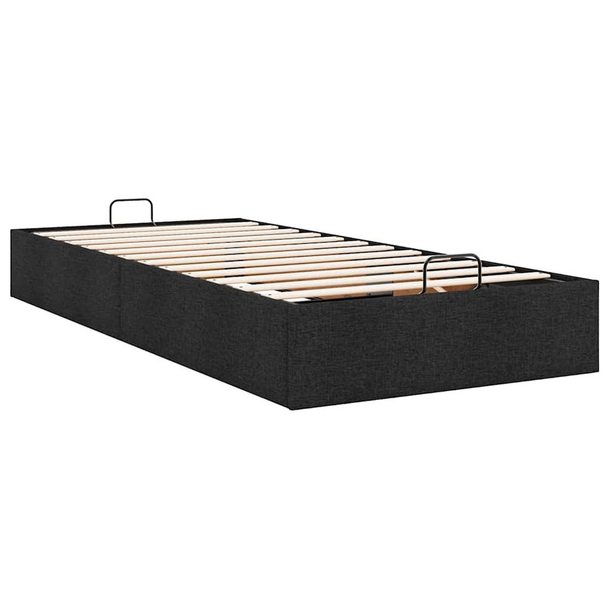 OTTOMAN-BETT Ohne Matratze Schwarz 90/200 Cm Stoff - Schwarz, Textil (90/200cm) - vidaXL