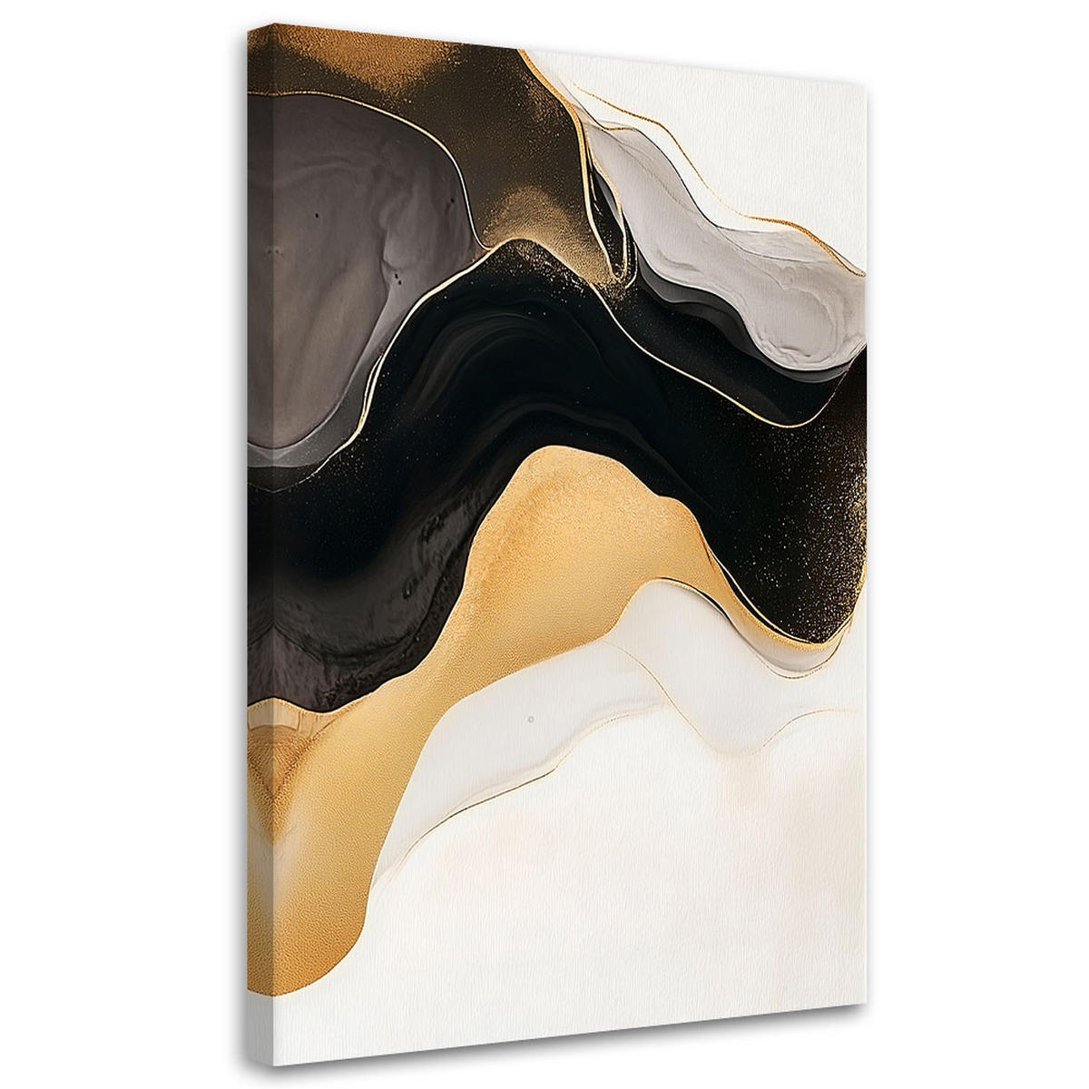 LEINWANDBILD Marmor-Abstraktion Gold 40x60cm - Beige, Textil (40/60cm) - Feeby