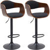 BARHOCKER 2er Set Stoff Walnuss/Schwarz - Walnussfarben/Schwarz, Textil/Metall (48/87/50cm) - CLP