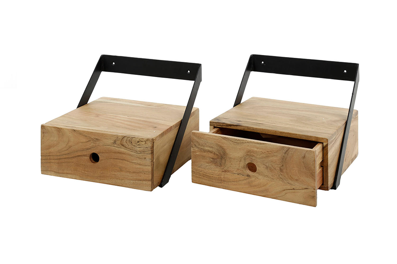 NACHTTISCH SEWU 2ER SET Holz Akazie - Braun, Holz (30/20/30cm) - KAWOLA