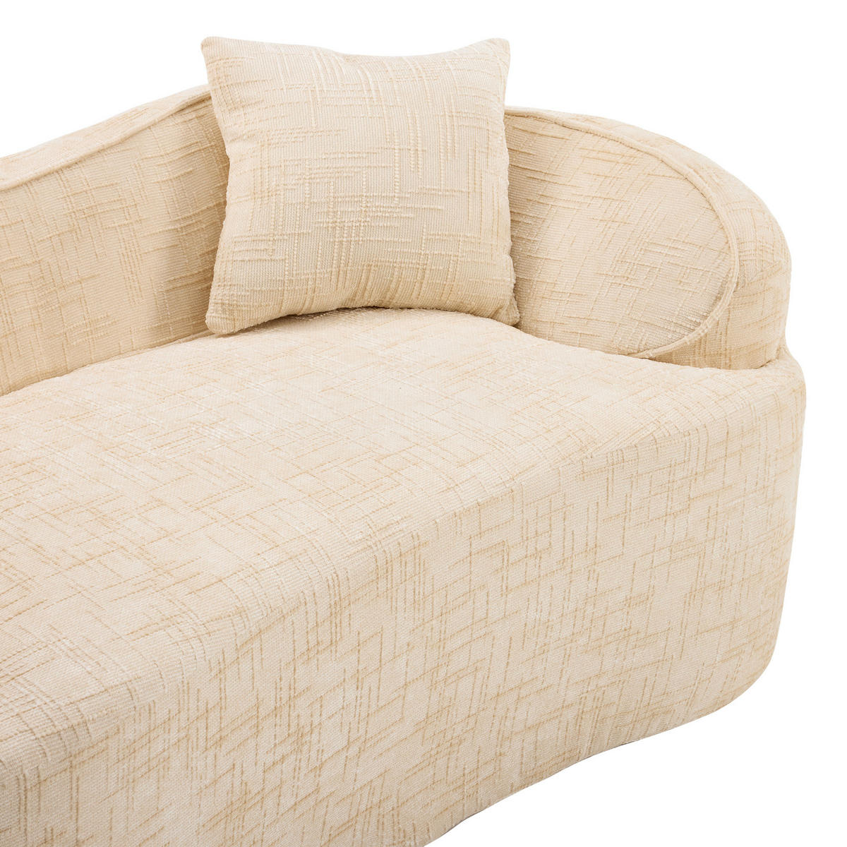 2-SITZER-SOFA DE-34984 gebogen mit 2 Kissen Beige - Beige, Textil (87/65/170cm) - ComfortXL