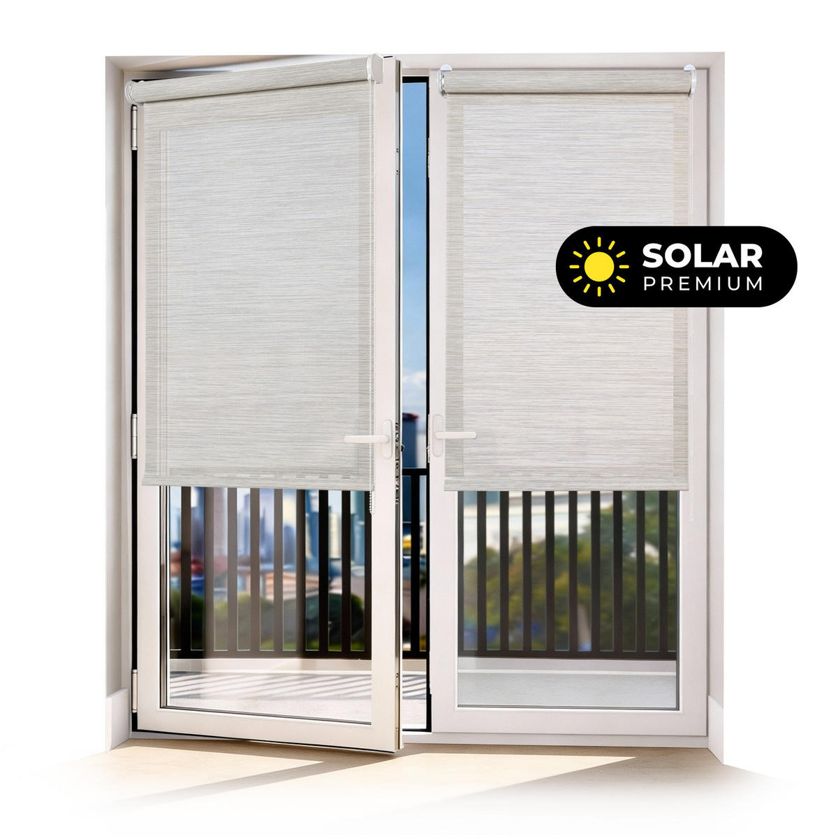 SCREEN-ROLLO Plus Easyfix Graubeige 100x180 - Greige, Kunststoff (100/180/1cm) - STORESDECO